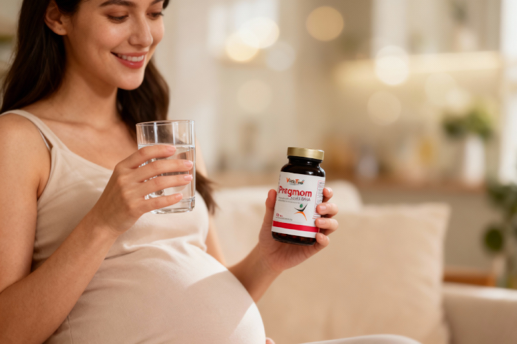 مادر باردار با مکمل پرگمام برای وزن گیری جنین در خانه